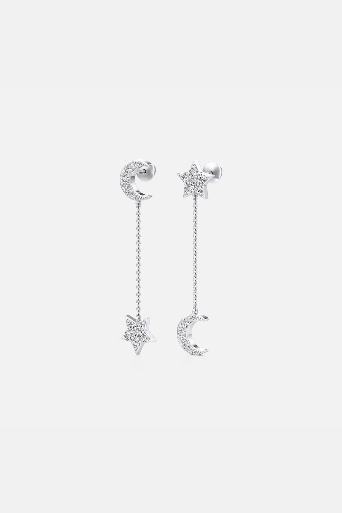 Celestia Linked Drop Silver Earrings
