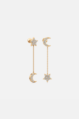 Celestia Linked Drop Golden Earrings
