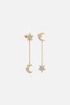 Celestia Linked Drop Golden Earrings