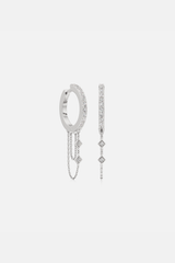 Glide Link Silver Earrings