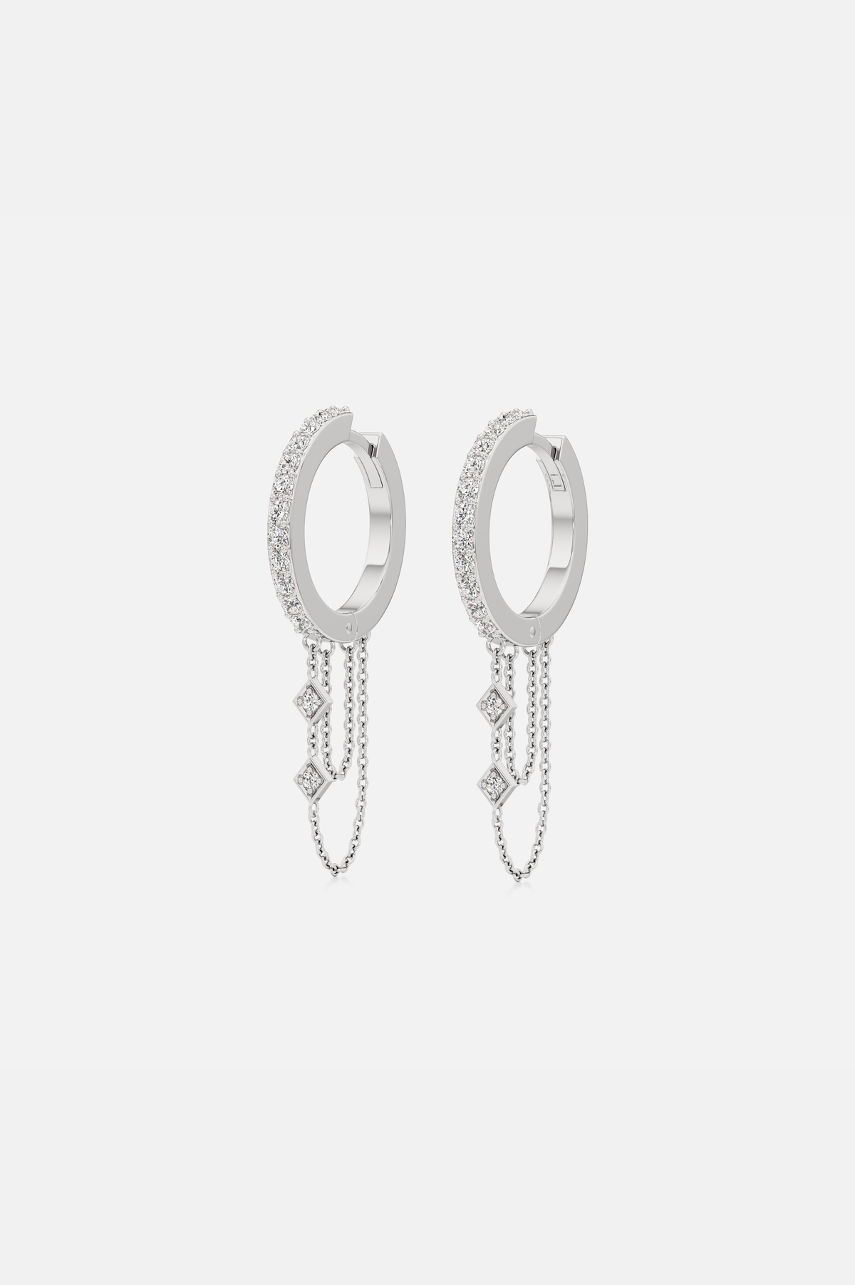 Glide Link Silver Earrings