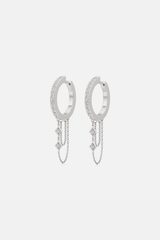 Glide Link Silver Earrings
