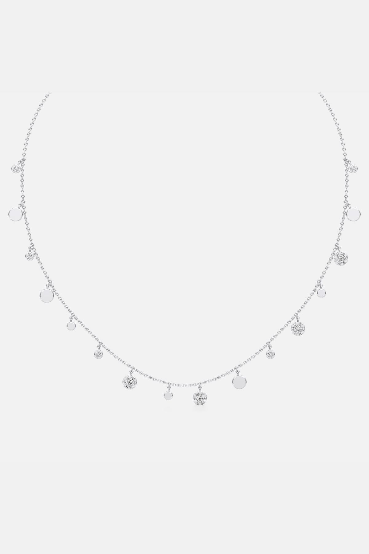 Circe Linked Drop Silver Necklace