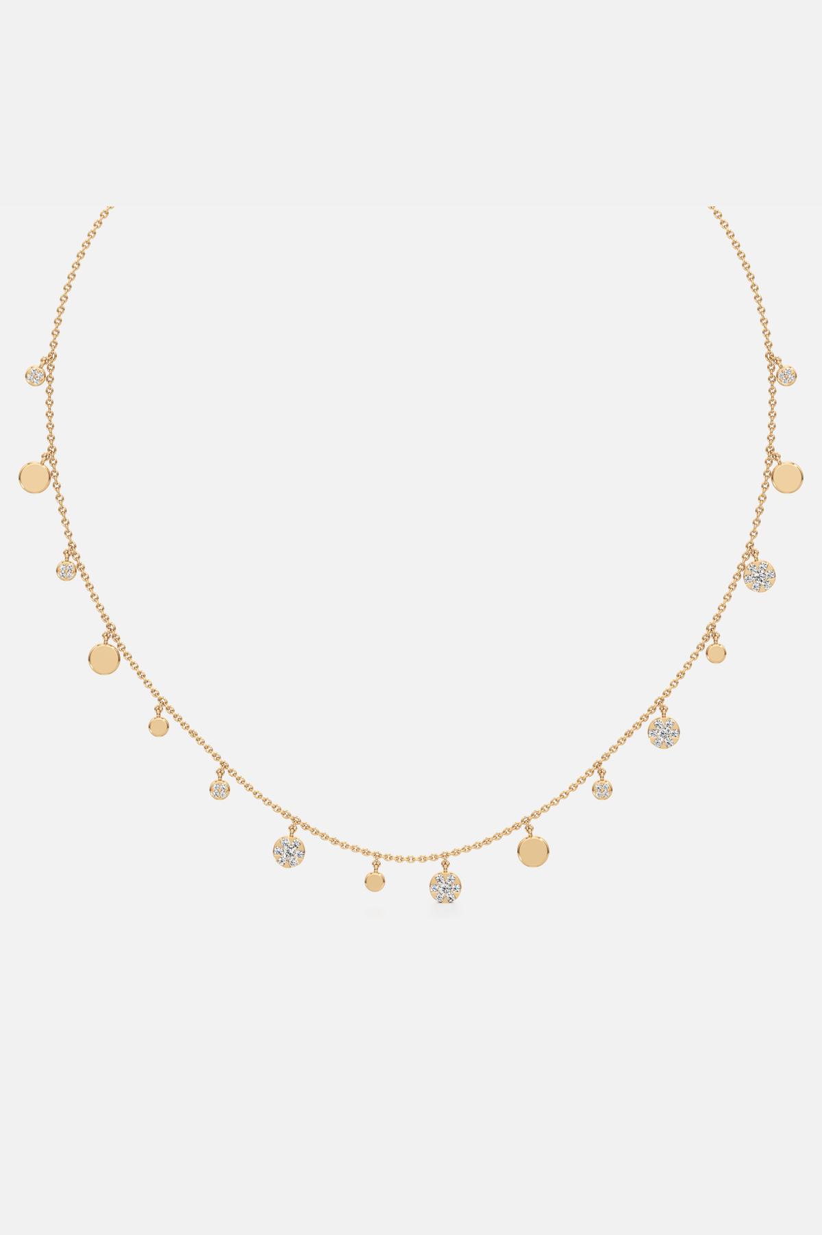 Circe Linked Drop Golden Necklace