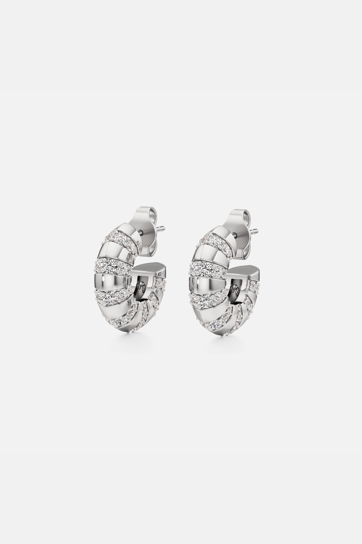 Alterna Sculpted Hoop Earrings - Silver
