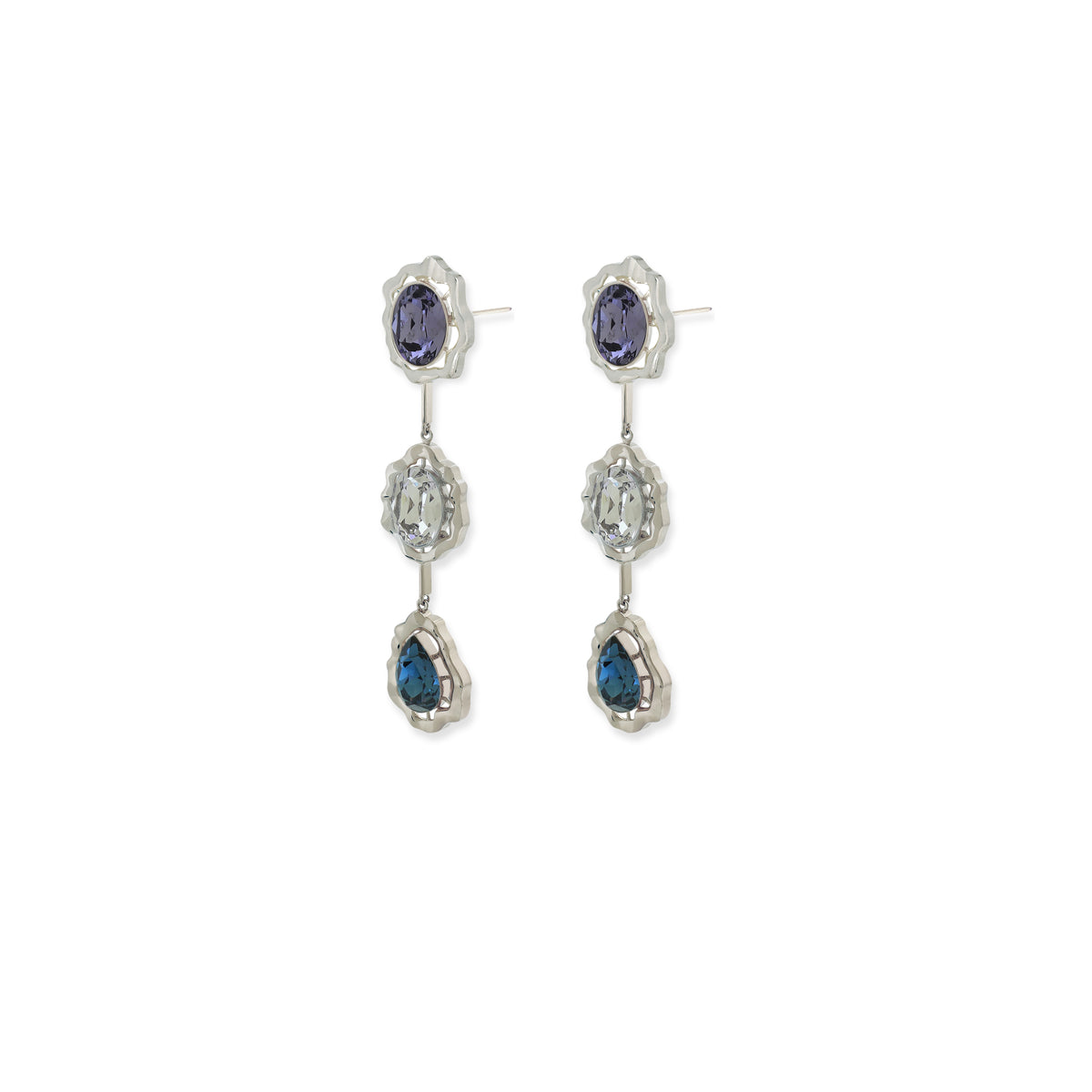 Triple Crystal Drop Earrings