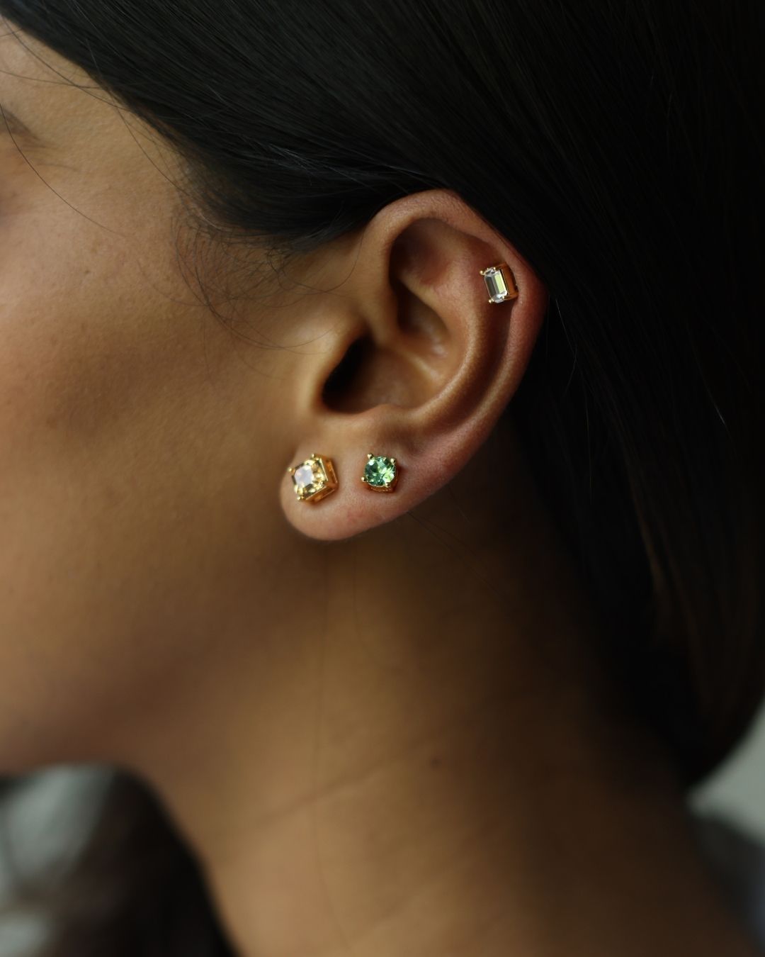 Multi-Shape Crystal Stud Earring Set