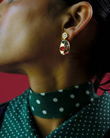 Oval-Shaped Crystal Earrings
