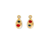Oval-Shaped Crystal Earrings