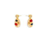 Oval-Shaped Crystal Earrings