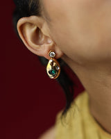 Oval-Shaped Crystal Earrings