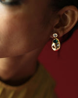 Oval-Shaped Crystal Earrings