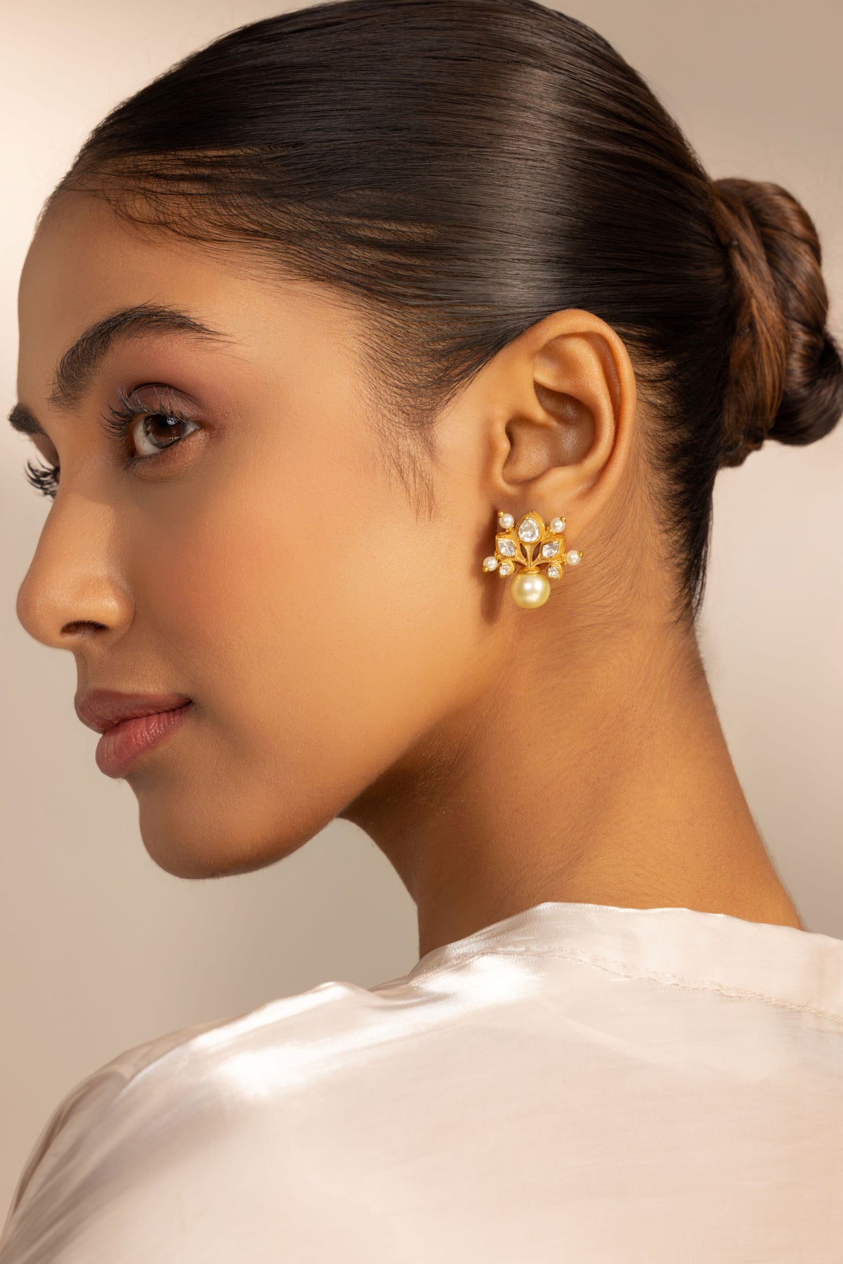 Naira Polki Pearl Studs