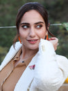 Kusha Kapila in Minimal Irregular Drop Earrings