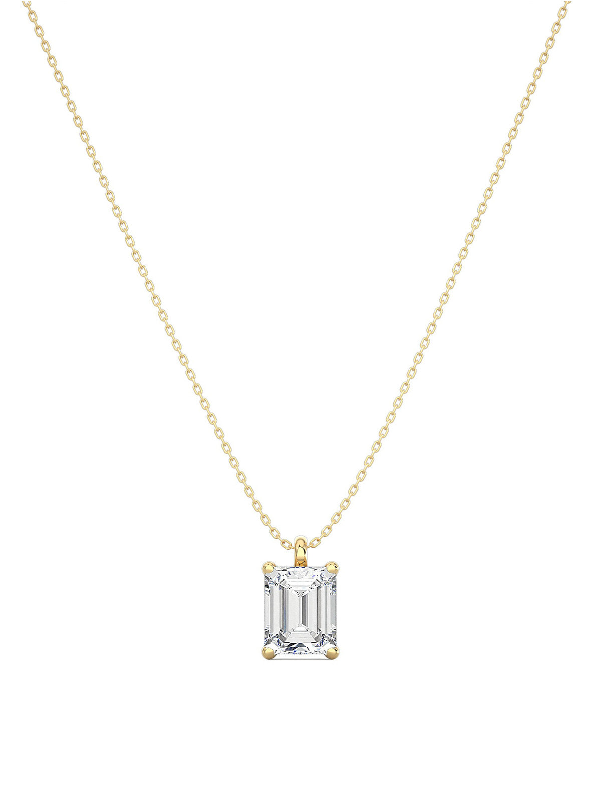 Emerald Cut Solitaire Necklace