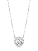 Round Diamond Halo Necklace