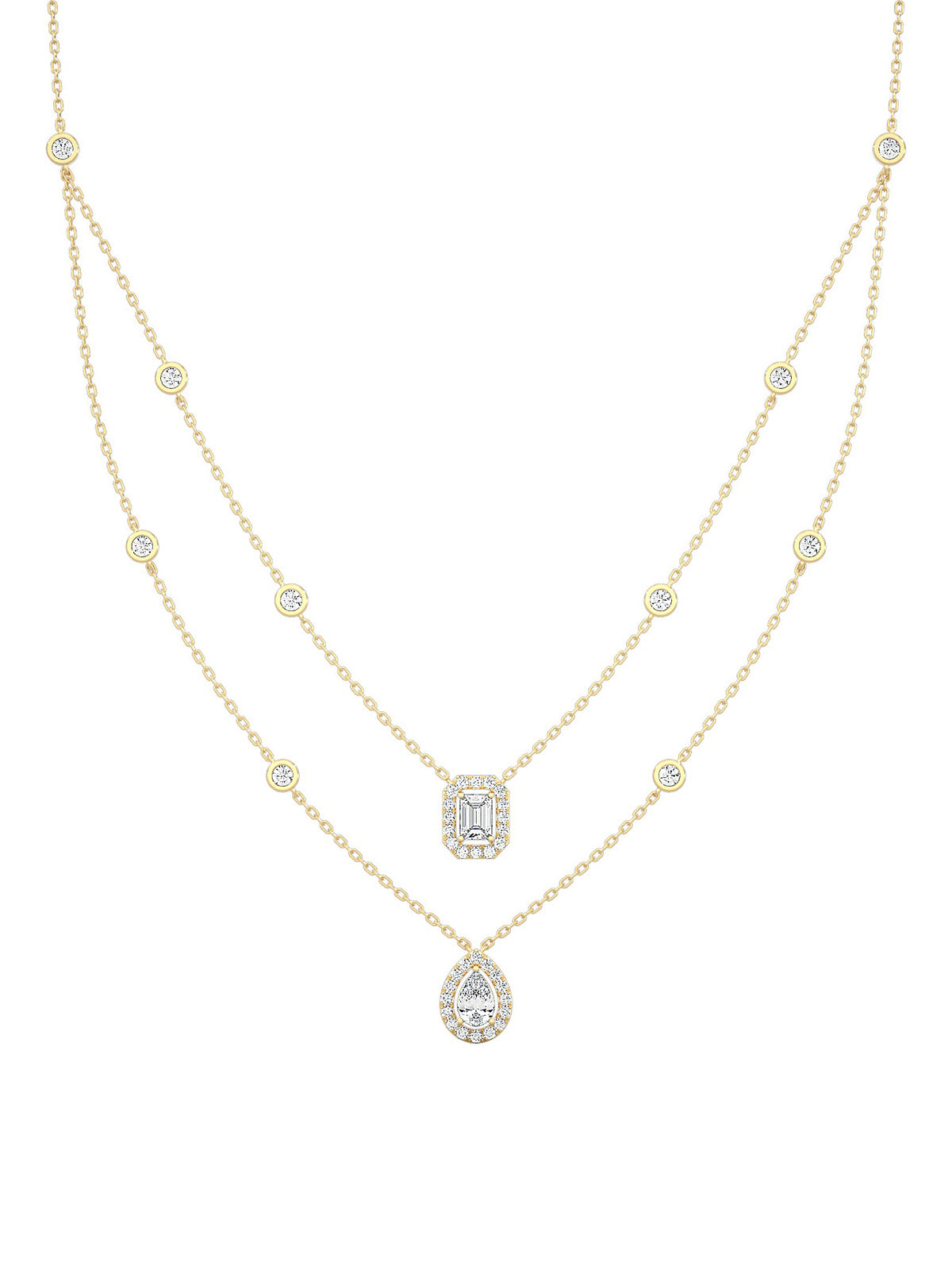 Double Layer Diamond Necklace