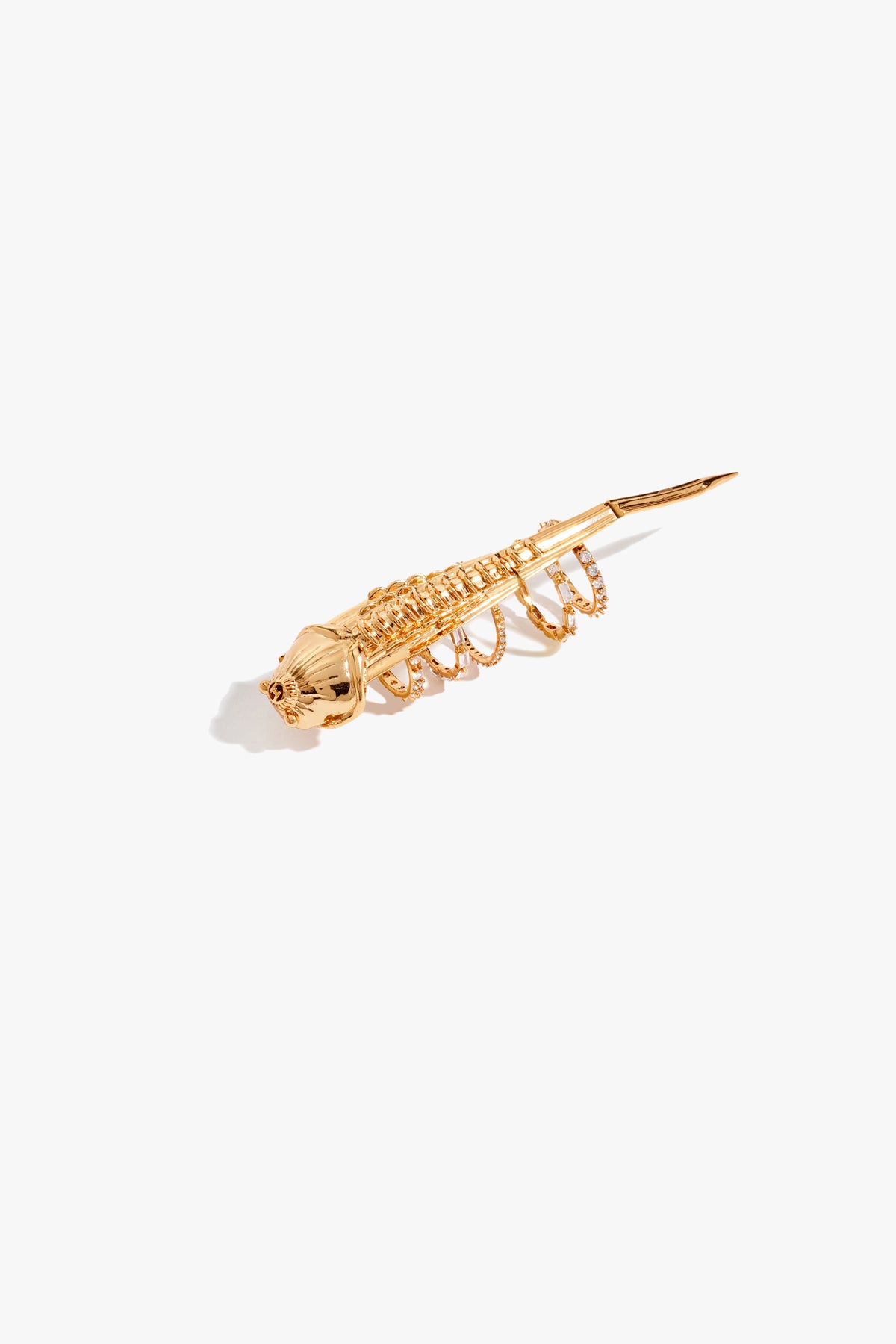 Gold Plated Sculptural Claw Statement Ring