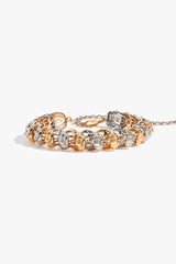 Dual Tone Gold Plated Statement Collar Necklace