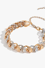 Dual Tone Gold Plated Statement Collar Necklace