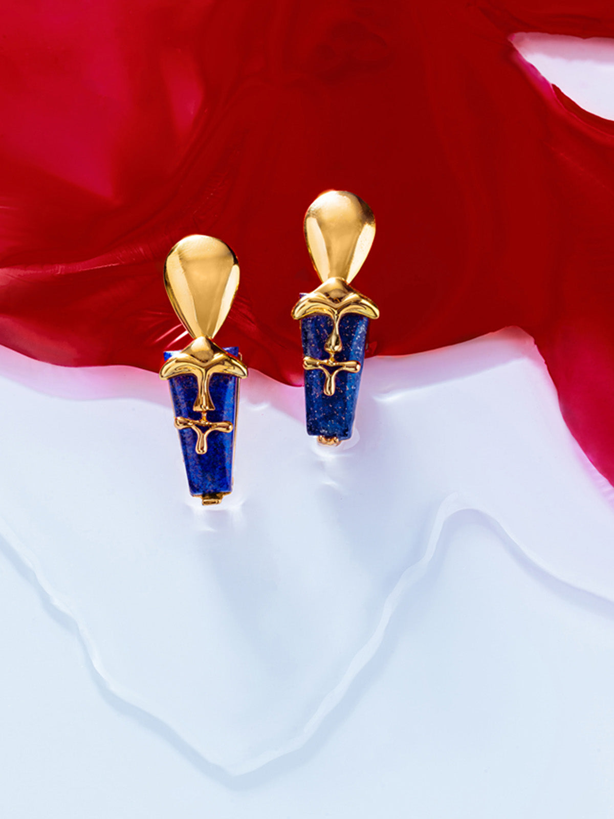 Iconic Sculpt Blue Earrings