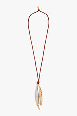 Gold Plated Dual Tone Sculptural Pendant Necklace