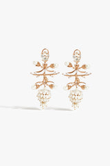 Pearl Crown Statement Earrings