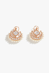 Leopard Trinity Pearl Halo Studs