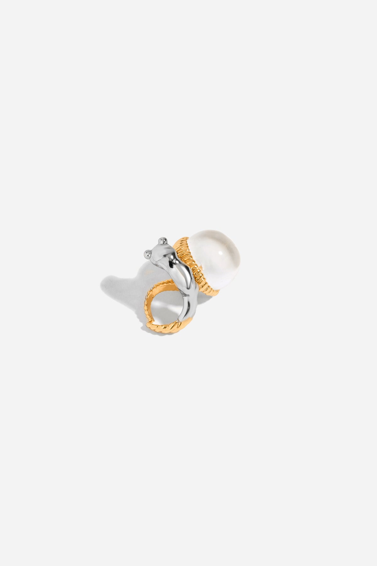 Dual Tone Gold Plated Sphere Ring