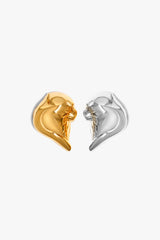 Gold & Silver Tone Folded Stud Earrings