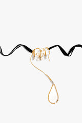 Gold & Silver Tone Teardrop Pendant Choker