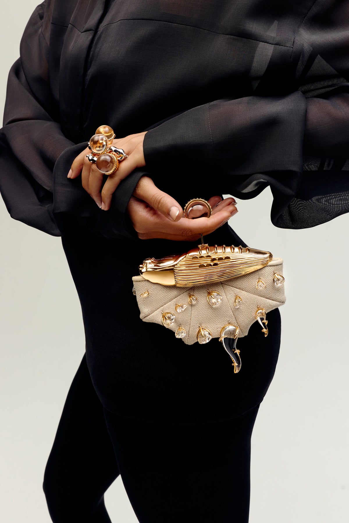 Dual Tone Gold Plated Sphere Ring