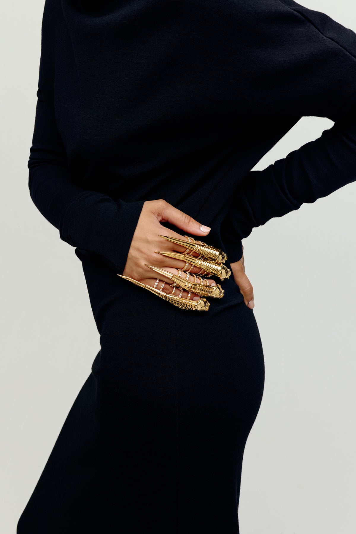 Gold Plated Sculptural Claw Statement Ring
