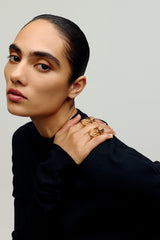 Koko Gold Plated Flame Design Statement Ring