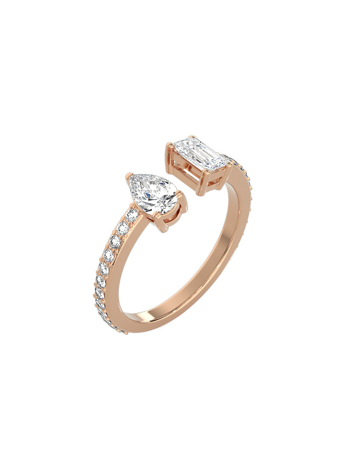 Cuff Dual Diamond Ring