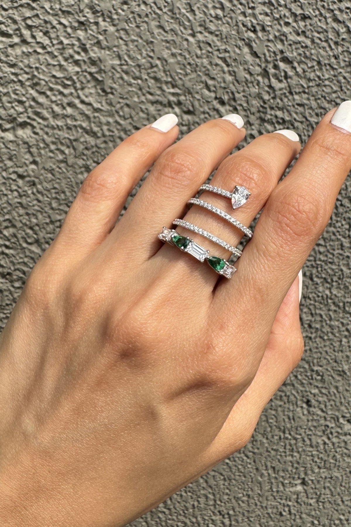 Contemporary Emerald Cut Ring