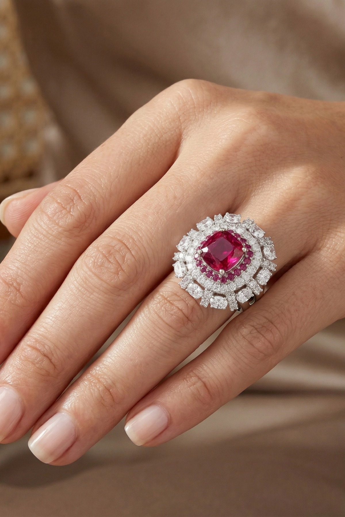 Cushion Cut Solitaire Statement Ring