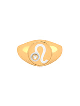 Solid Gold Diamond Zodiac Personalized Ring
