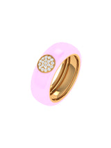 Solid Gold Diamond Thick Enamel Ring