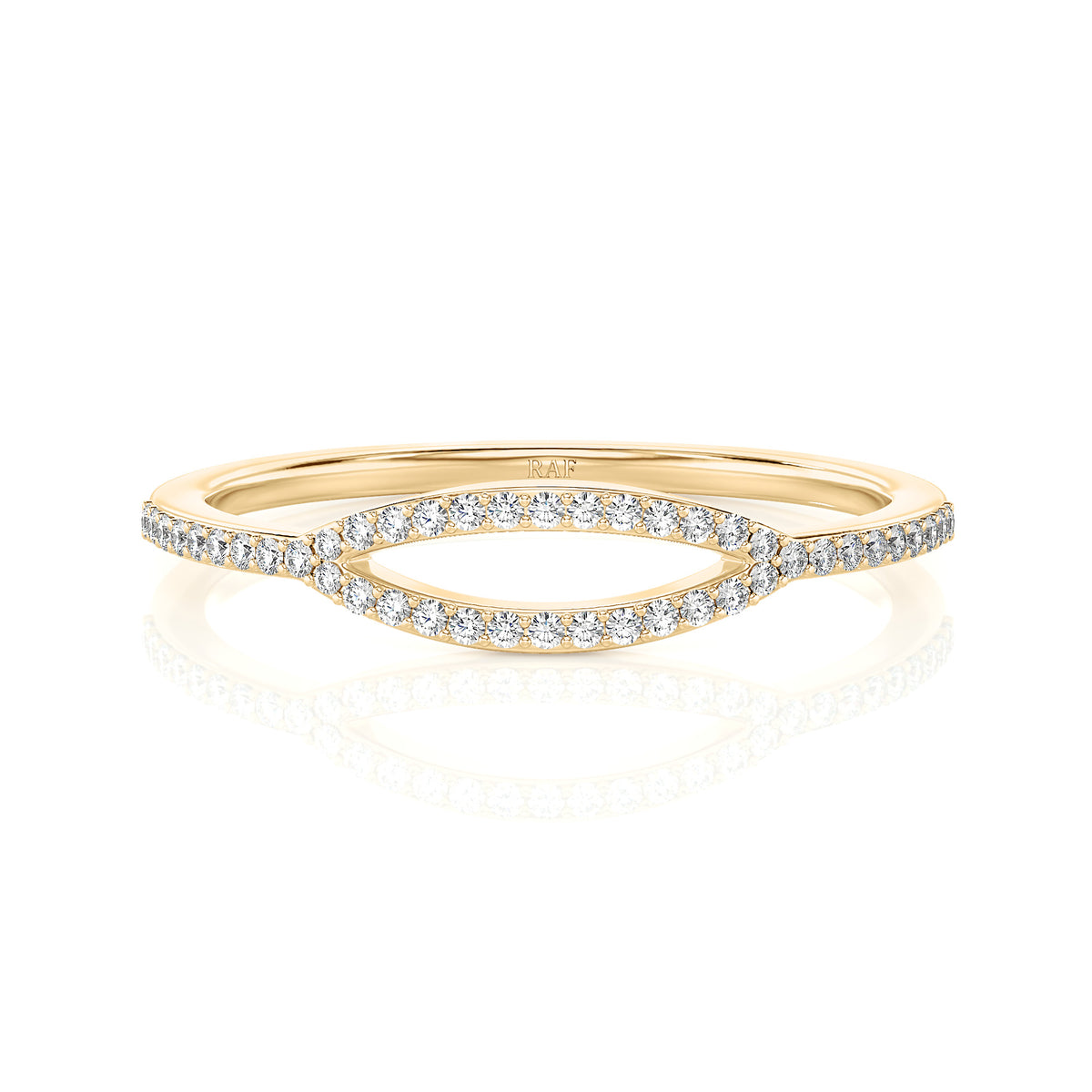 Solid Gold Open Marquise Diamond Loop Ring
