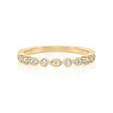 Solid Gold Half Milgrain Diamond Stacking Ring