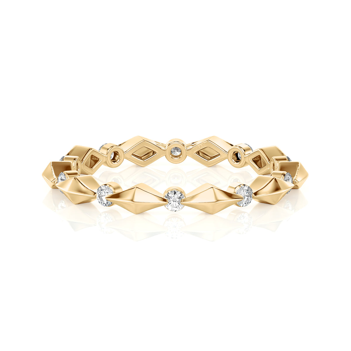Solid Gold Geo Stack Diamond Ring