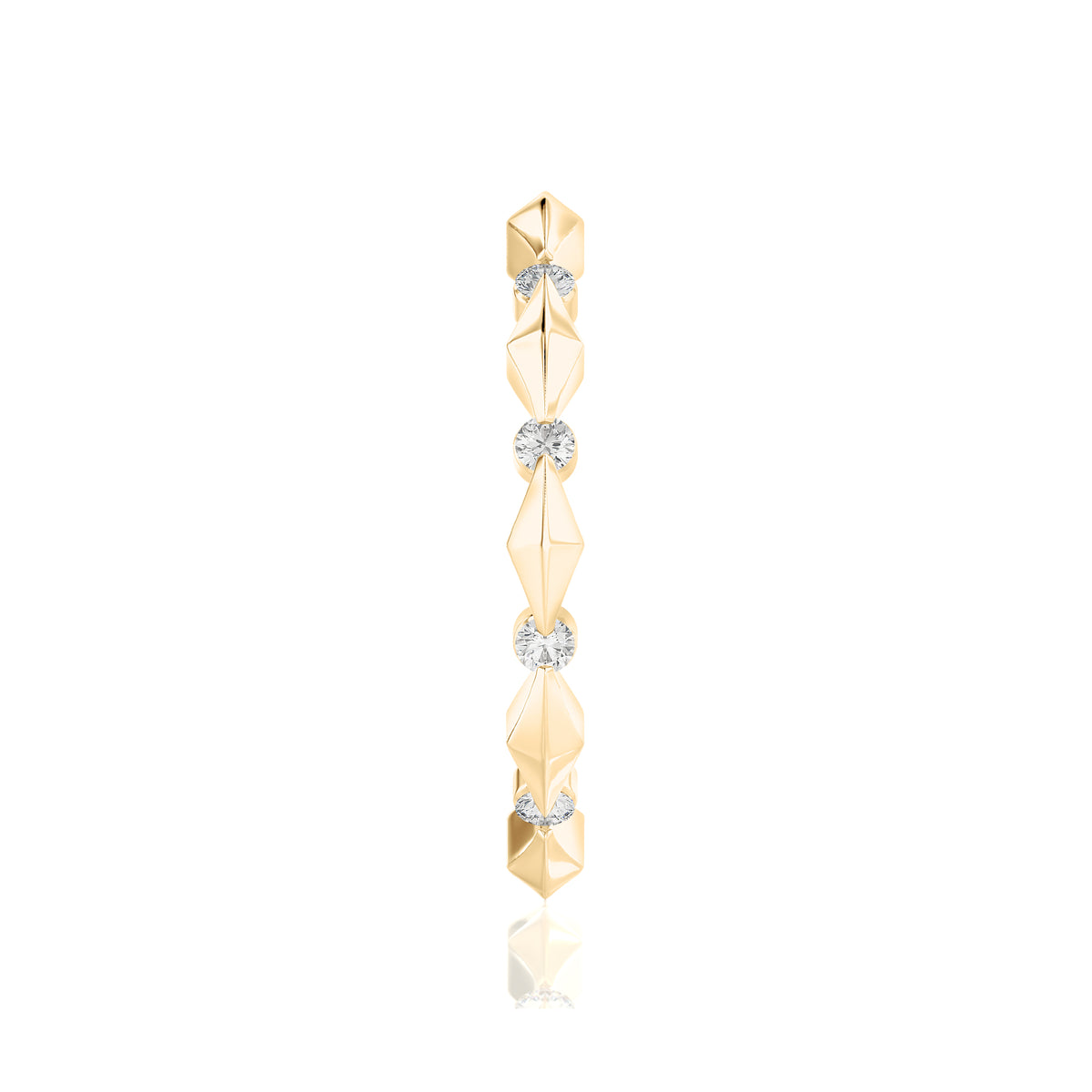Solid Gold Geo Stack Diamond Ring