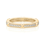 Solid Gold Diamond X Stacking Ring