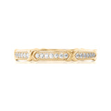 Solid Gold Diamond X Stacking Ring