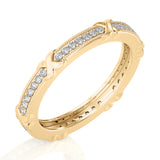 Solid Gold Diamond X Stacking Ring