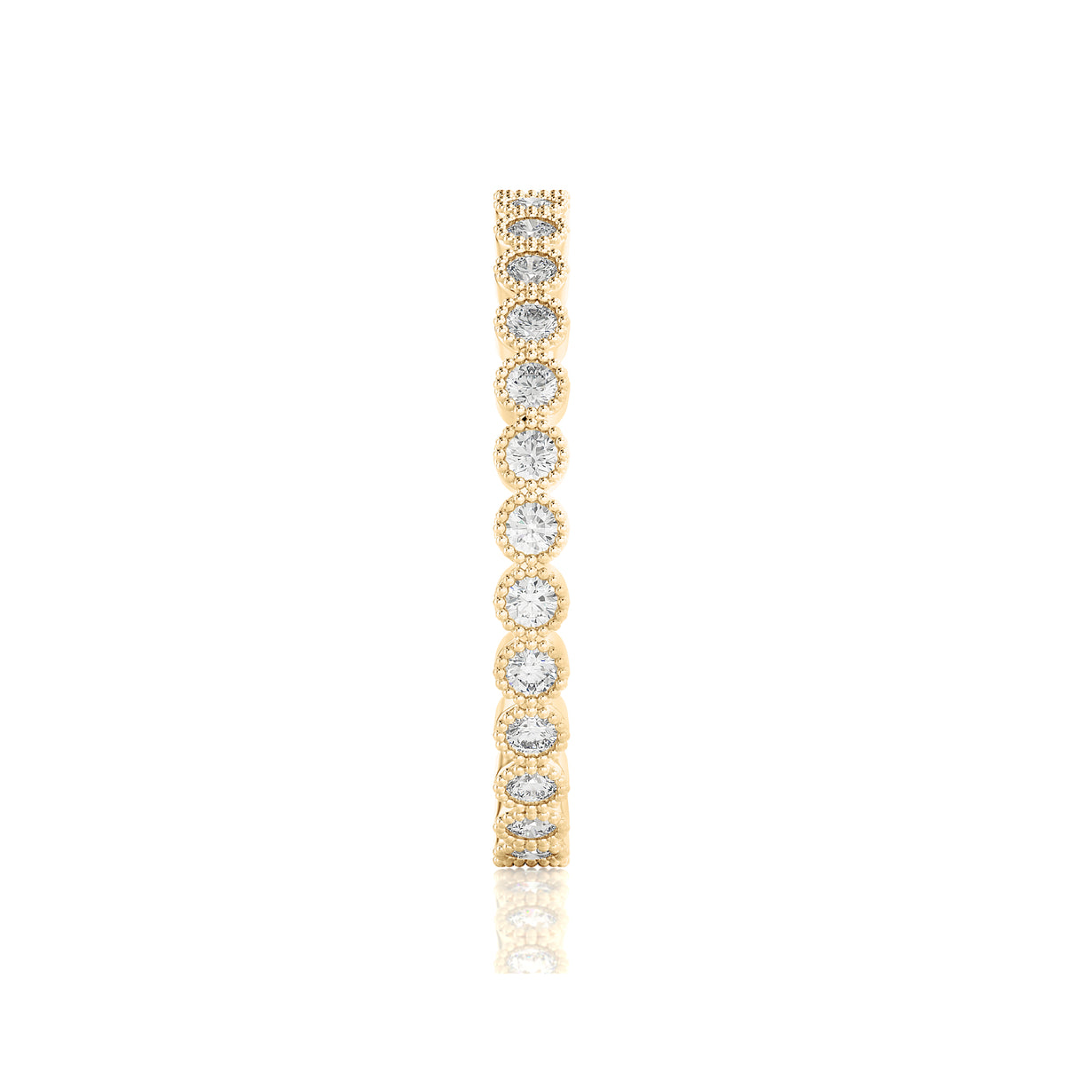 Solid Gold Milgrain Diamond Full Eternity Band