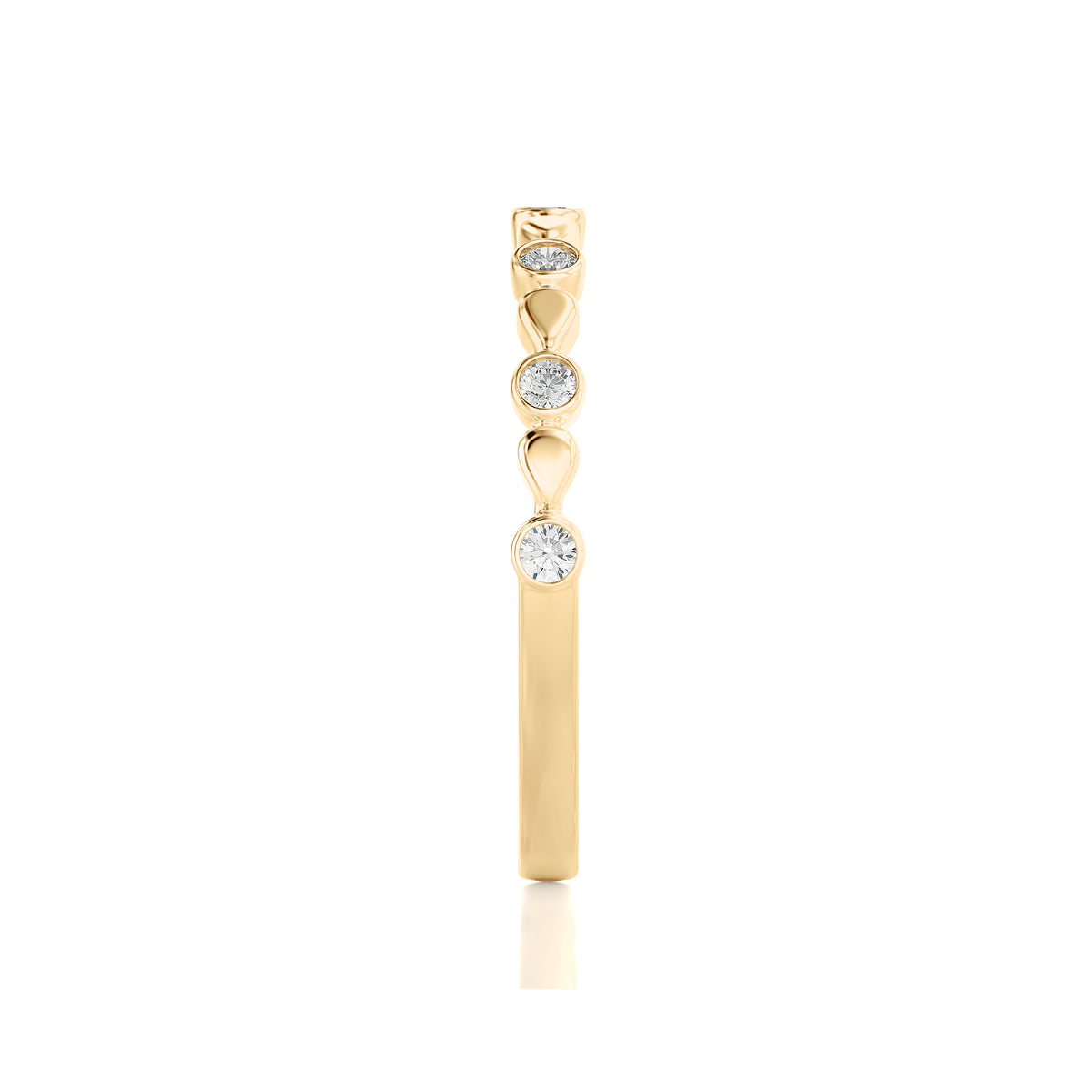 Solid Gold Pear Petals Diamond Band