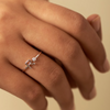 Solid Gold Initial Diamond Ring
