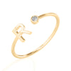 Solid Gold Initial Diamond Ring